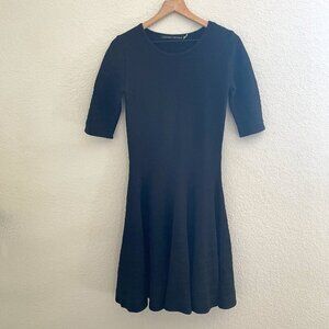 Ivanka Trump Black Knit 3/4  Sleeve Dress Small